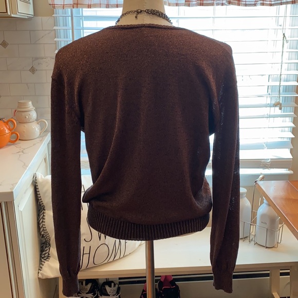 NWT FREE PEOPLE V NECK WAISTED WARM GLITTER HOLIDAY SWEATER🎁 $4.99 reduce ship - Picture 6 of 9